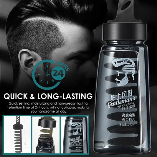 Hair Oil Head Gel, Hair Gel for Men, 2 in 1 Hair Wax Comb UK