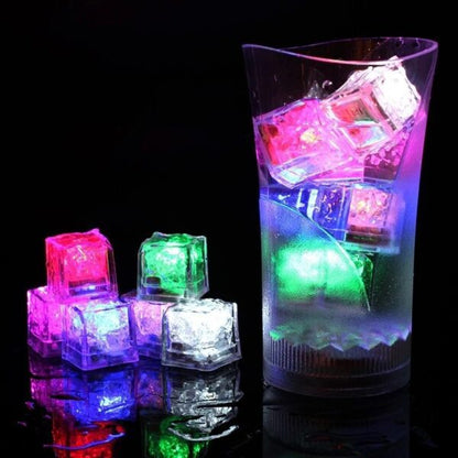 6Pcs Home Decor Luminous LED Ice Cubes Glowing Party Flash Neon Halloween Festival Accessories Christmas Decor Party Supplies