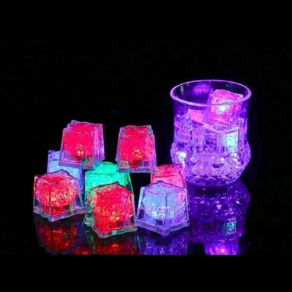 6Pcs Home Decor Luminous LED Ice Cubes Glowing Party Flash Neon Halloween Festival Accessories Christmas Decor Party Supplies