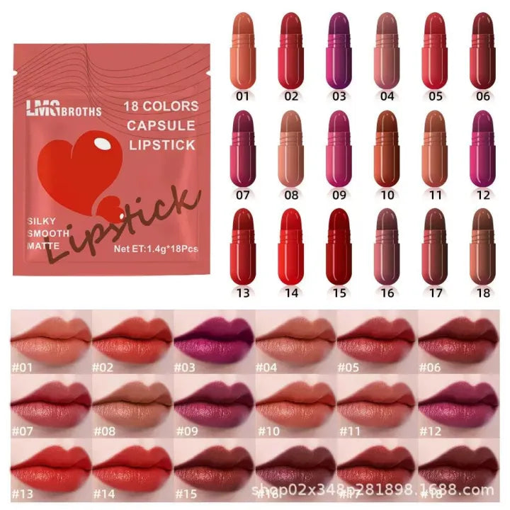 PACK OF 18 Capsule SHAPE FOR GIRLS & FOR WOMEN LIPSTICK