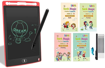 8.5 Inch LCD Writing Tablet with Reusable Magic Book 4Magic Books 1Magic Pen 10Refills 1Grip