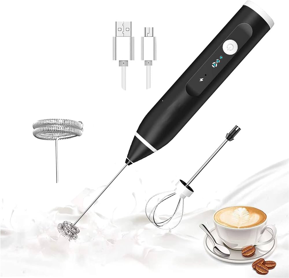 Coffee beater Electric 3 Modes USB Speed Adjustable Electric Milk Frother Coffee and Egg Beater