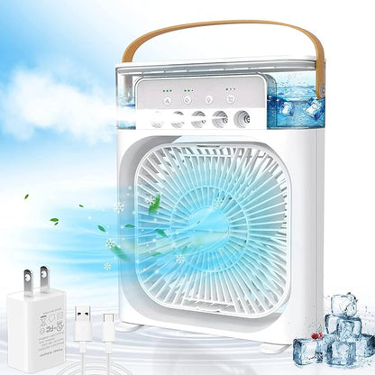 Portable Air Conditioner Fan, Mini Evaporative Air Cooler with 7 Colors LED Light,