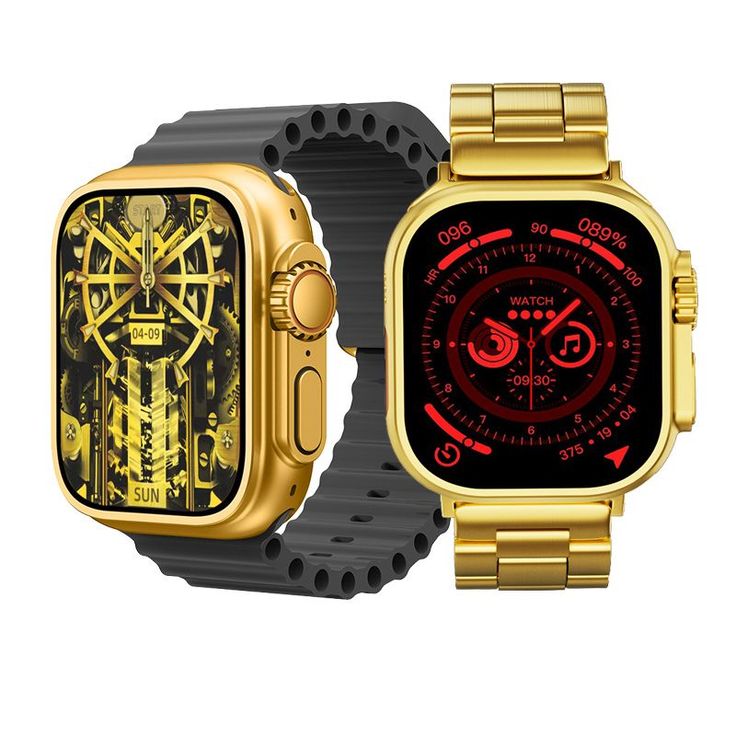 G9 Ultra Pro Smartwatch Golden Edition With Gesture Feature 90Hz Display With 3 Straps Ultra Smart Watch