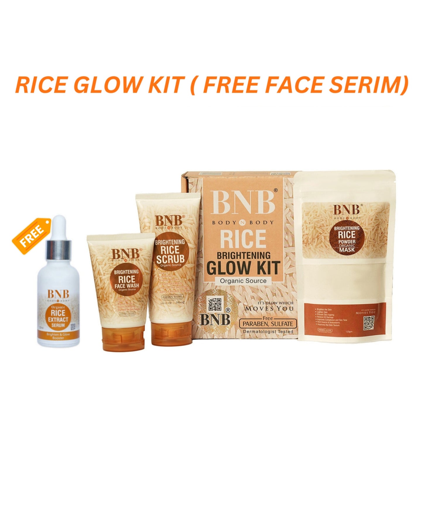 Original Rice Extract Bright & Glow Kit ( Rice Face Seurm