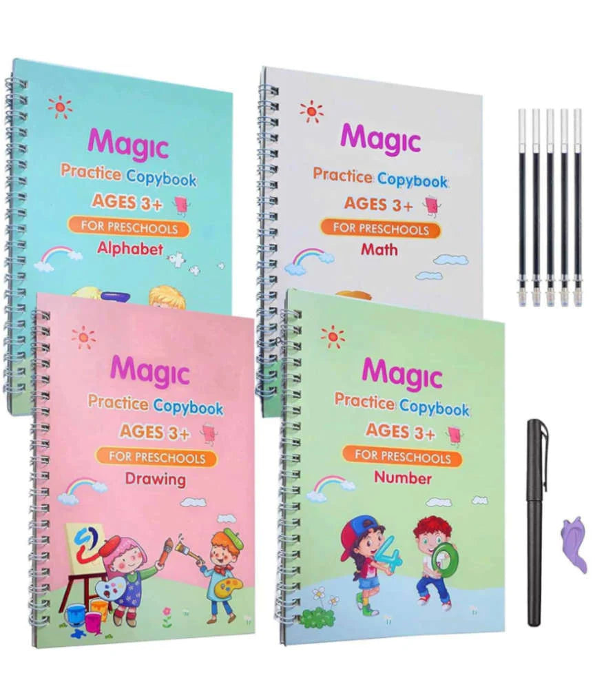 8.5 Inch LCD Writing Tablet with Reusable Magic Book 4Magic Books 1Magic Pen 10Refills 1Grip