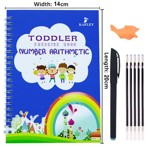 Magic Practice Copybook 4Books+Magic Pen &10 INK Refill Book for Montessori Children