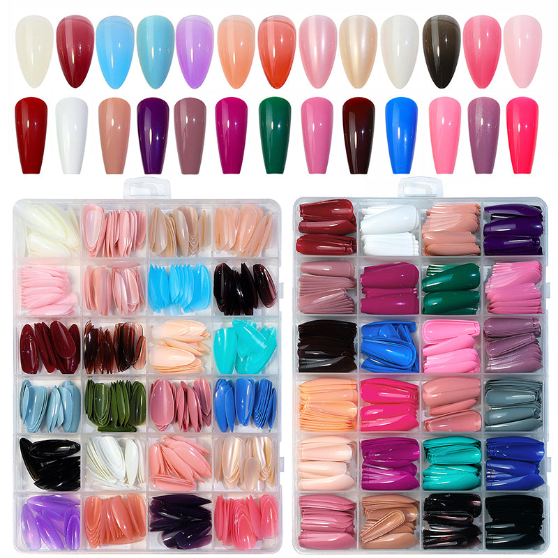 Artificial Nails Pack Of 576 Nails With Glue & Sticker