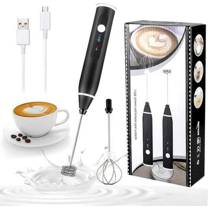 Coffee beater Electric 3 Modes USB Speed Adjustable Electric Milk Frother Coffee and Egg Beater