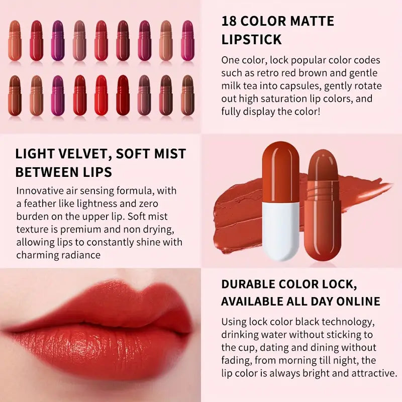 PACK OF 18 Capsule SHAPE FOR GIRLS & FOR WOMEN LIPSTICK