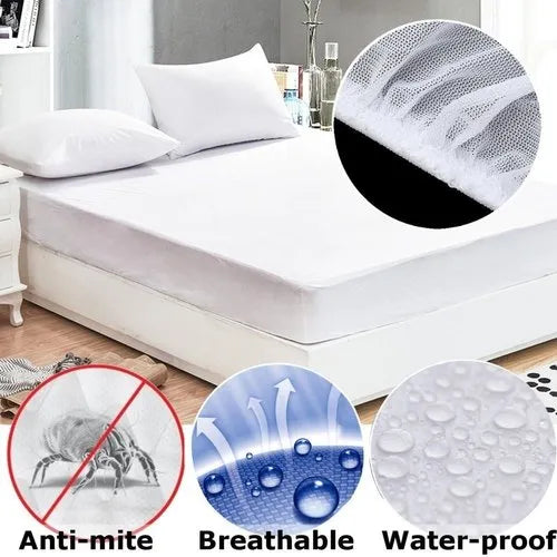 Waterproof Mattress Cover For Double Bed King Size Fitted Mattress Protector Anti Slip Bed Sheet