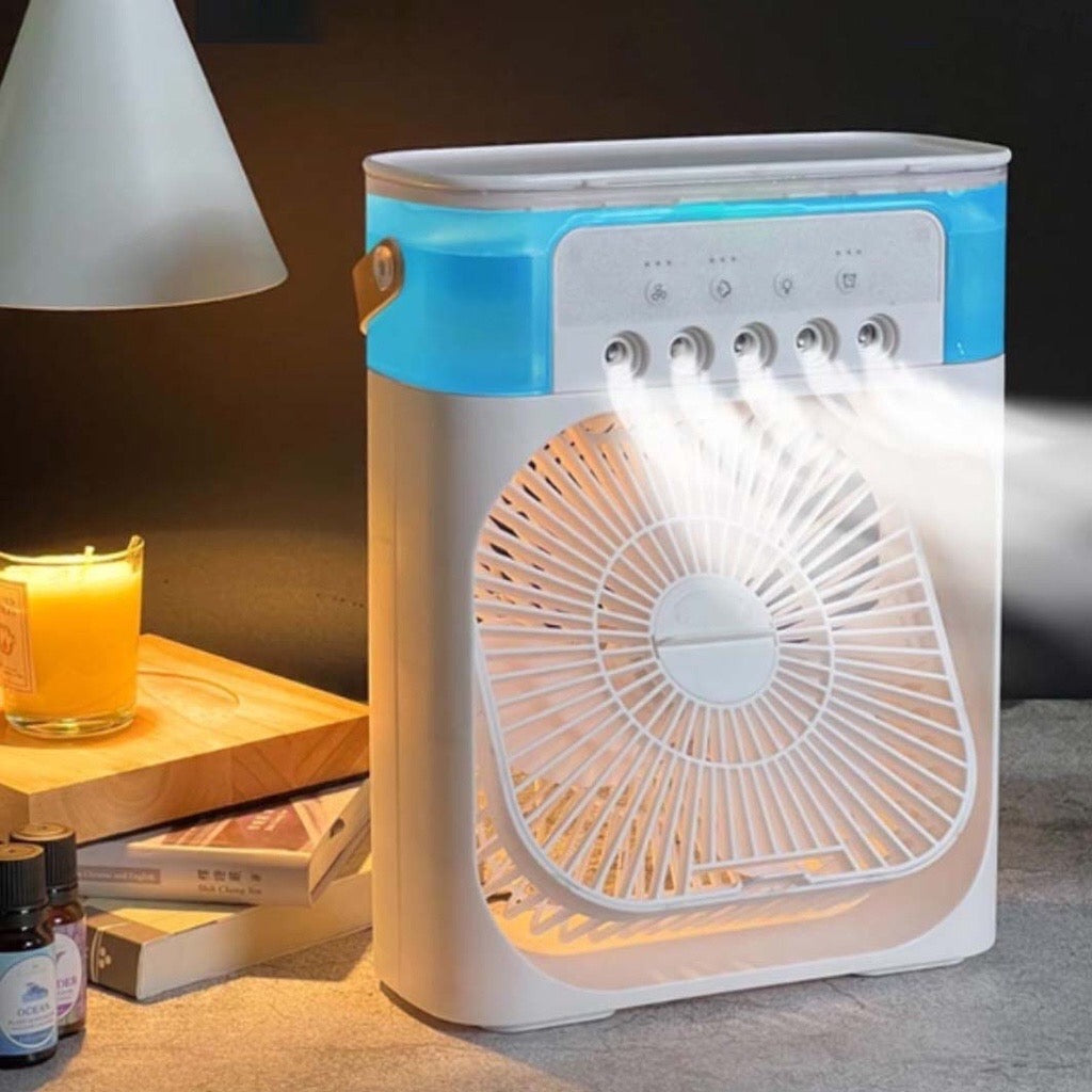 Portable Air Conditioner Fan, Mini Evaporative Air Cooler with 7 Colors LED Light,