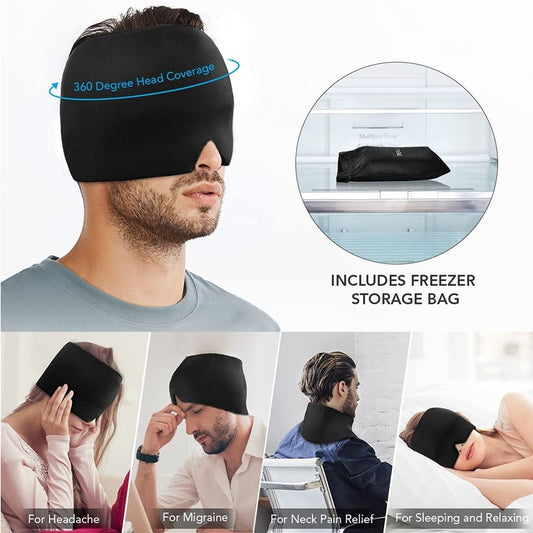 Gel Hot Cold Therapy Headache Migraine Relief Hat Head Massager Antistress Relax Massage Machine Health Care Ice Eye Mask