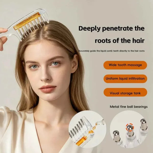 Scalp Serum Applicator Comb with Roller Balls for Hair Growth