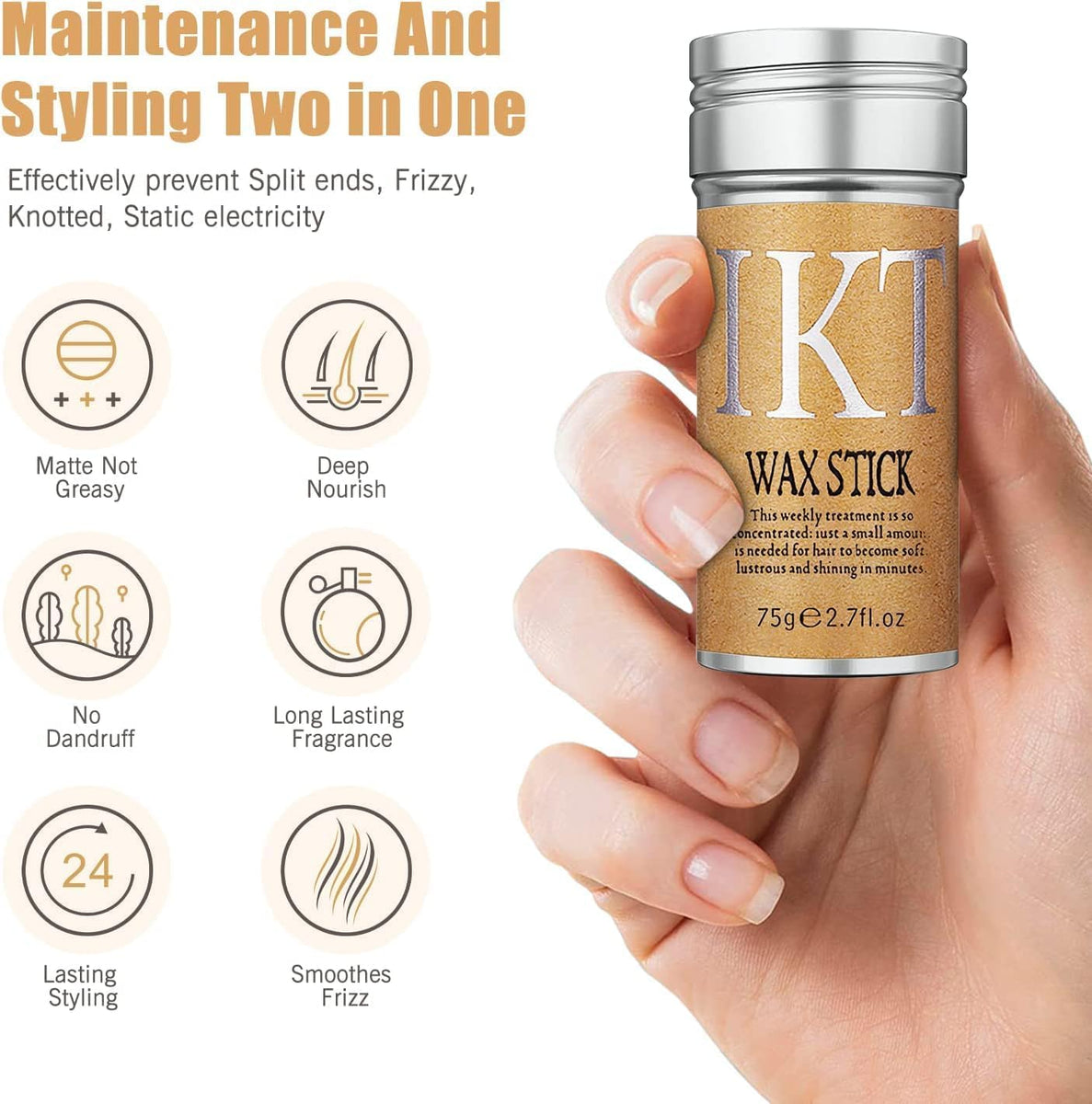 IKT Hair Wax Stick for Styling and Shine