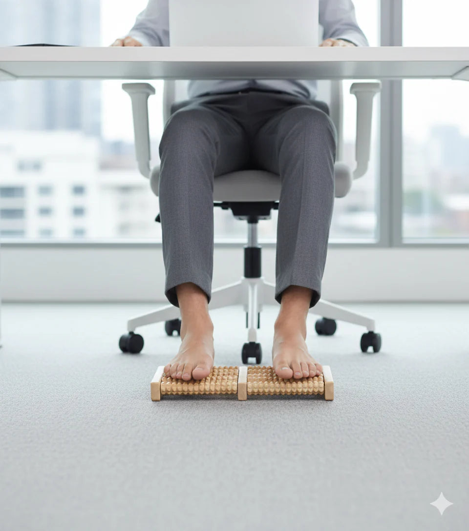 Wooden Foot Roller Massager–Stress & Pain Relief Tool