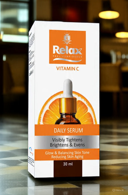 Relax Vitamin C Face Serum 30ml – Skin Brightening, Anti-Aging, Dark Spot Removal & Glow Booster