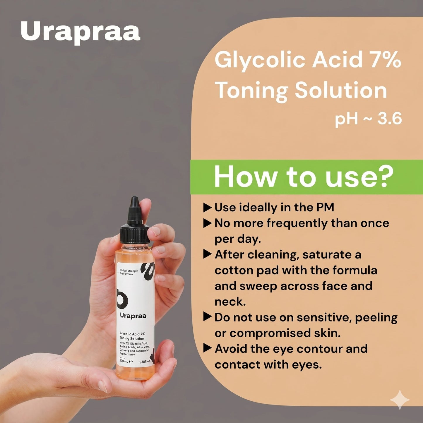 Uraprà Glycolic Acid 7% Toning Solution
