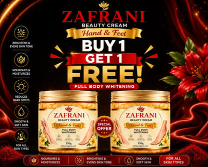Buy 1 Get 1 Free Zafrani Glow Cream 100% Homemade Organic Whitening