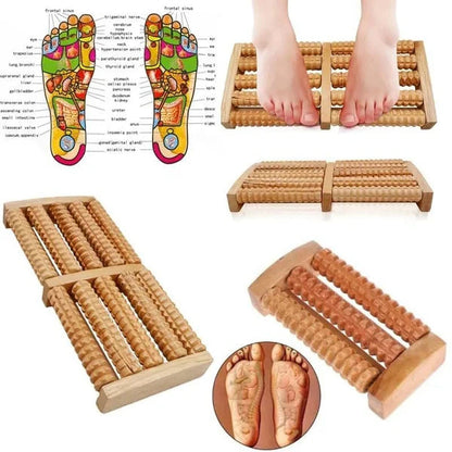 Wooden Foot Roller Massager–Stress & Pain Relief Tool
