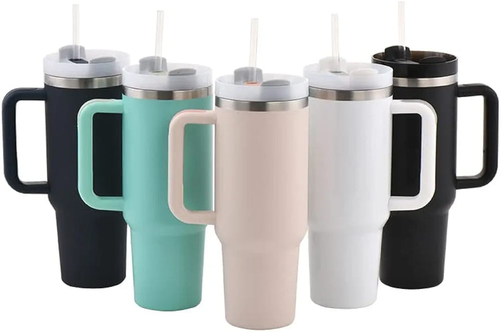 Stainless Steel 1200.ML. Tumbler with Straw and Handle