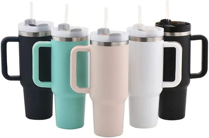 Stainless Steel 1200.ML. Tumbler with Straw and Handle