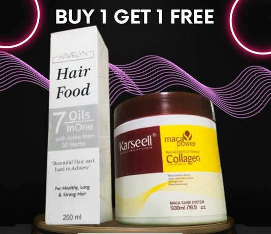 Buy 1 Get 1 Free / Buy Karseell Hair Mask Get Havelyn 7 in 1 Hair Food Oil Free