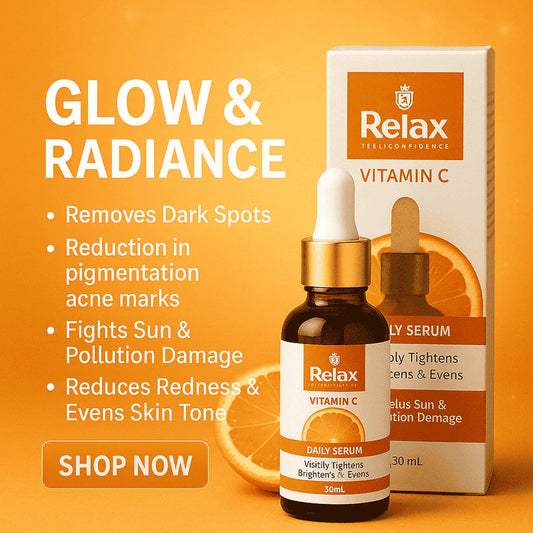 Relax Vitamin C Face Serum 30ml – Skin Brightening, Anti-Aging, Dark Spot Removal & Glow Booster
