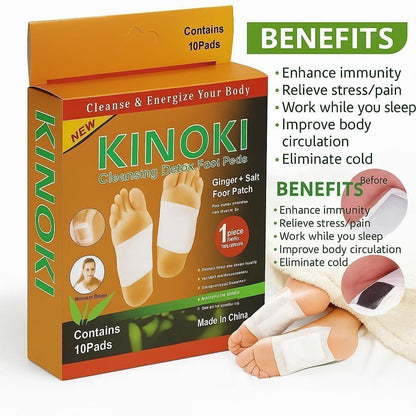 Buy 1 Get 1 Free Kinoki Cleansing Foot Pads – Overnight Foot Care Patches | 10 Pads