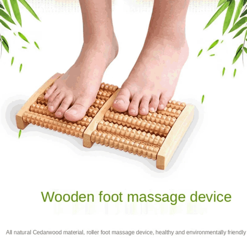 Wooden Foot Roller Massager–Stress & Pain Relief Tool