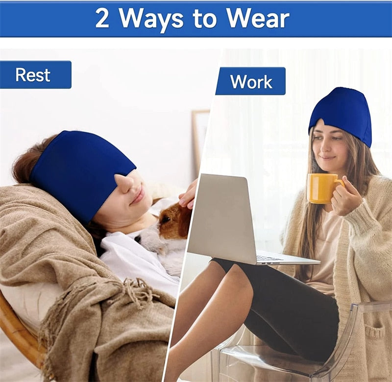 Gel Hot Cold Therapy Headache Migraine Relief Hat Head Massager Antistress Relax Massage Machine Health Care Ice Eye Mask