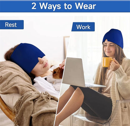 Gel Hot Cold Therapy Headache Migraine Relief Hat Head Massager Antistress Relax Massage Machine Health Care Ice Eye Mask