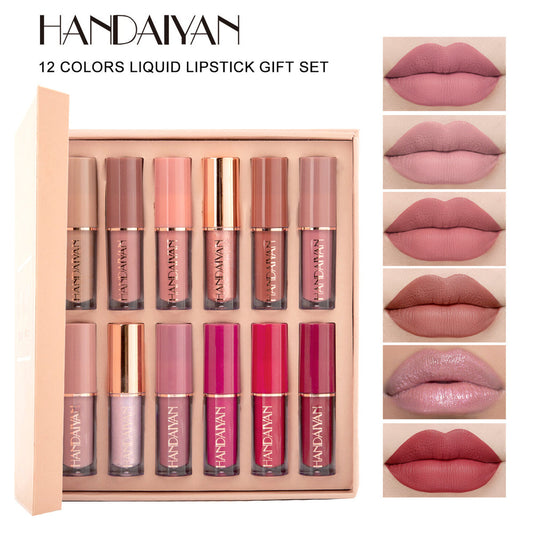 12-Piece Matte Liquid Lipstick & High Shine Lip Gloss Set – Waterproof, Long-Lasting