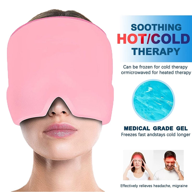 Gel Hot Cold Therapy Headache Migraine Relief Hat Head Massager Antistress Relax Massage Machine Health Care Ice Eye Mask