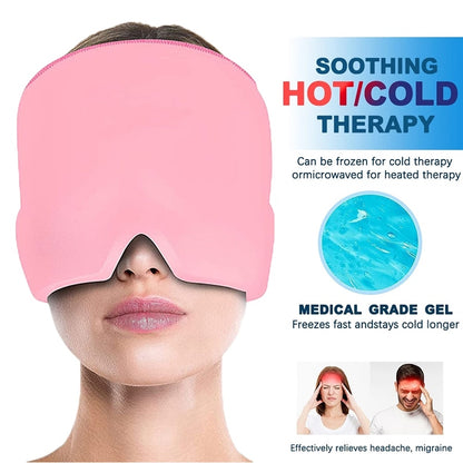 Gel Hot Cold Therapy Headache Migraine Relief Hat Head Massager Antistress Relax Massage Machine Health Care Ice Eye Mask