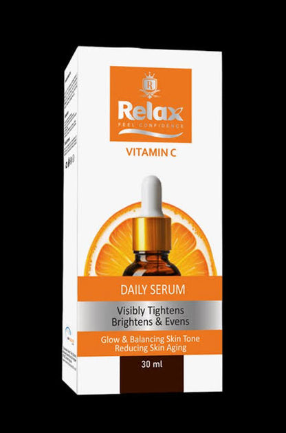 Relax Vitamin C Face Serum 30ml – Skin Brightening, Anti-Aging, Dark Spot Removal & Glow Booster
