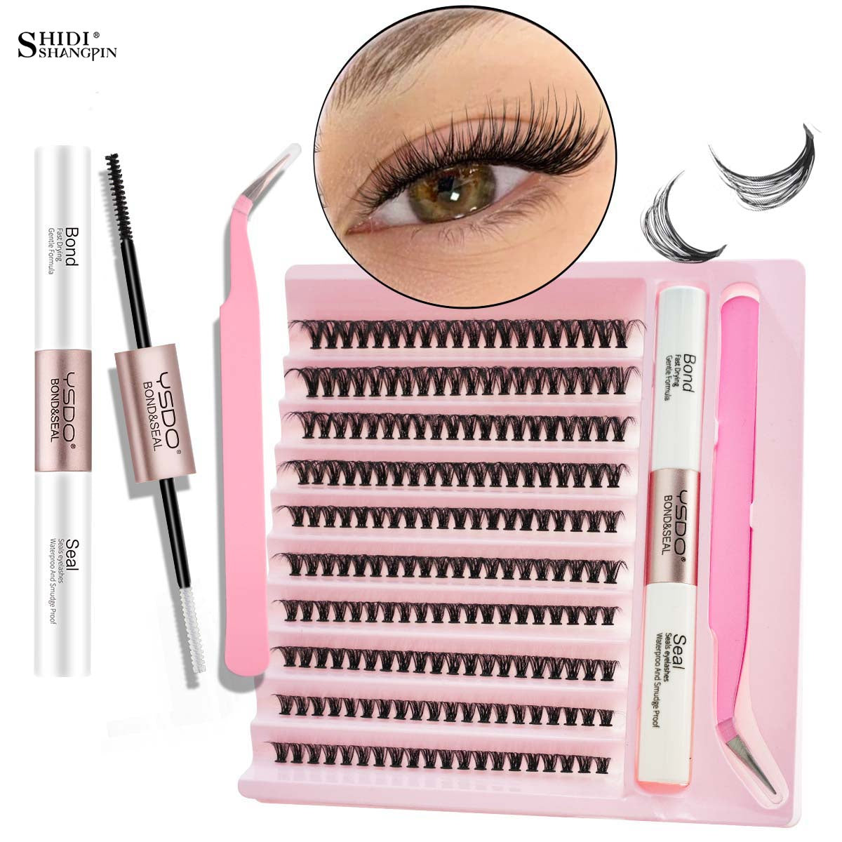 DIY Cluster False Eyelashes 30D – 200PCS Natural Volume Lash Extensions (8–16mm Mix)