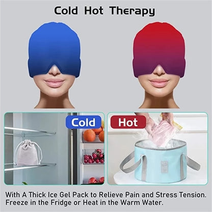 Gel Hot Cold Therapy Headache Migraine Relief Hat Head Massager Antistress Relax Massage Machine Health Care Ice Eye Mask