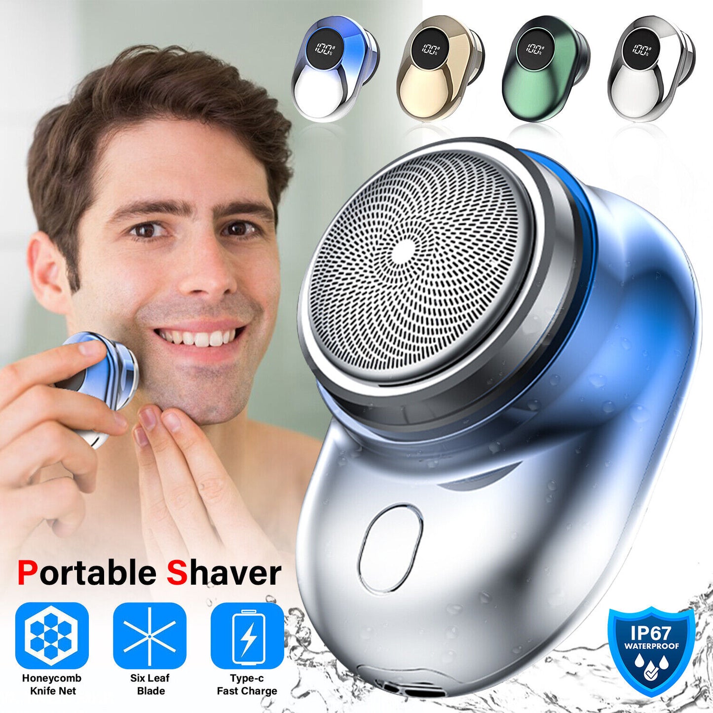 Mini Shave Portable Shaver Wet and Dry Men Is USB Rechargeable Shaver Charging Simple One Touch.