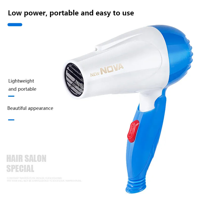 Nova Mini Hair Dryer Salon Dryer 2 Gear 220V Strong Wind Hot For Hair Dryer Professional Hairdressing Comb MIni Portable Power Hair Styler - ENLIVE