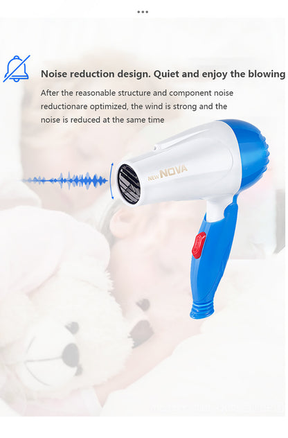 Nova Mini Hair Dryer Salon Dryer 2 Gear 220V Strong Wind Hot For Hair Dryer Professional Hairdressing Comb MIni Portable Power Hair Styler - ENLIVE