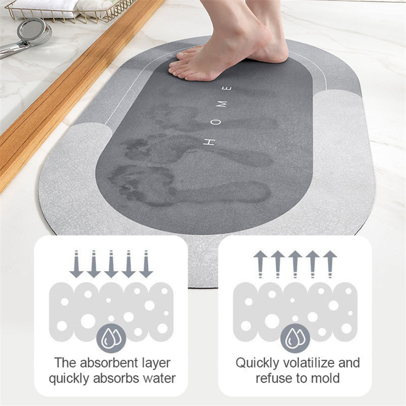 Magic Super Absorbent Bath Mat Quick Drying Bathroom Rug Nonslip - ENLIVE