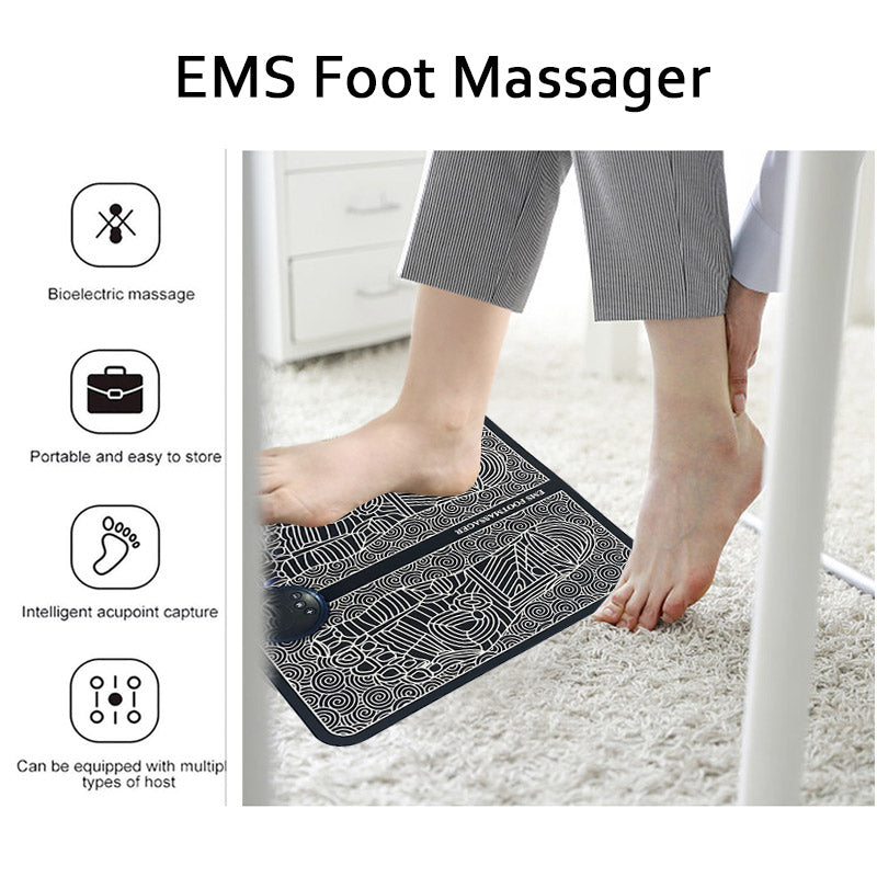 EMS Foot Massager Mat Massageador Pes Muscular Electric EMS Health Care Relaxation Terapia Fisica Massage Salud - ENLIVE