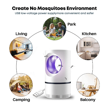 Mosquito Killer Round Lamp USB Mosquito Repellent LED Anti-mosquito UV Electric Mosquito Trap Outdoor Insect Killer - ENLIVE