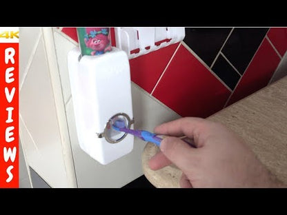 Toothpaste Dispenser and Toothbrush Holder Set