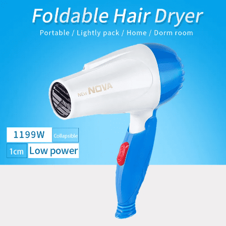 Nova Mini Hair Dryer Salon Dryer 2 Gear 220V Strong Wind Hot For Hair Dryer Professional Hairdressing Comb MIni Portable Power Hair Styler - ENLIVE