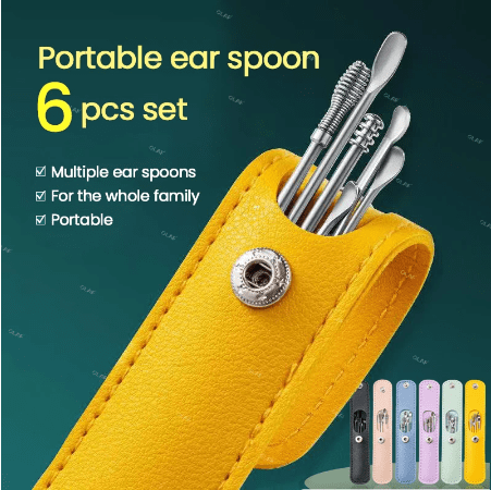 6pcs/set Ear Cleaner Wax Removal Stainless Steel Ear Wax Pickers Ear Cleaning Tools Spoon Earwax Remover Beauty Health Earpick - ENLIVE