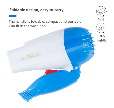 Nova Mini Hair Dryer Salon Dryer 2 Gear 220V Strong Wind Hot For Hair Dryer Professional Hairdressing Comb MIni Portable Power Hair Styler - ENLIVE